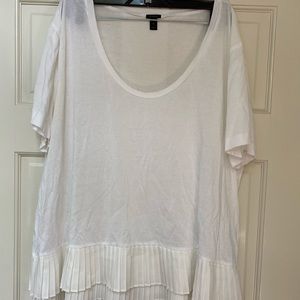 J crew white pleated chiffon bottom tee shirt